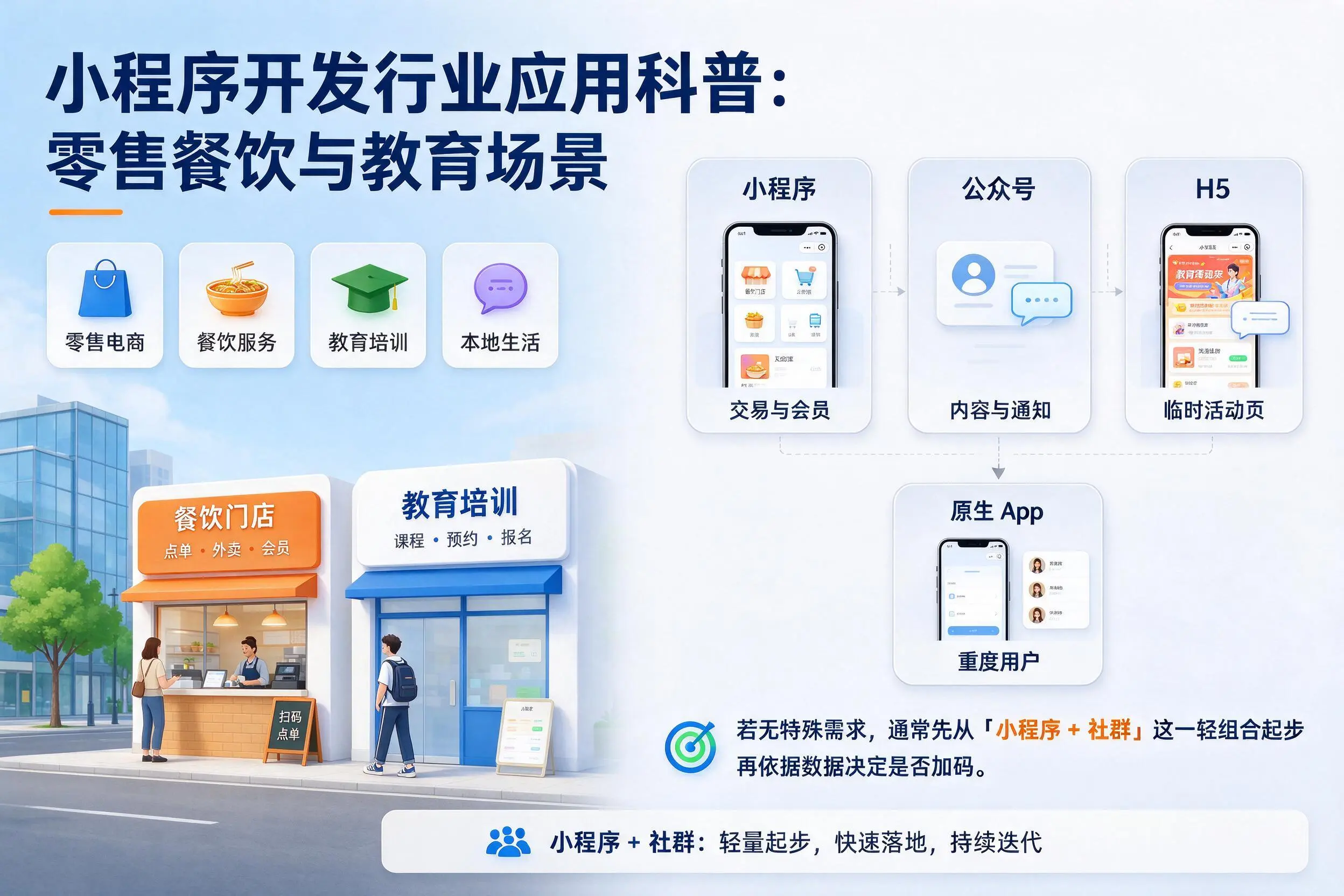 澄迈小程序开发行业应用科普：零售餐饮与教育场景