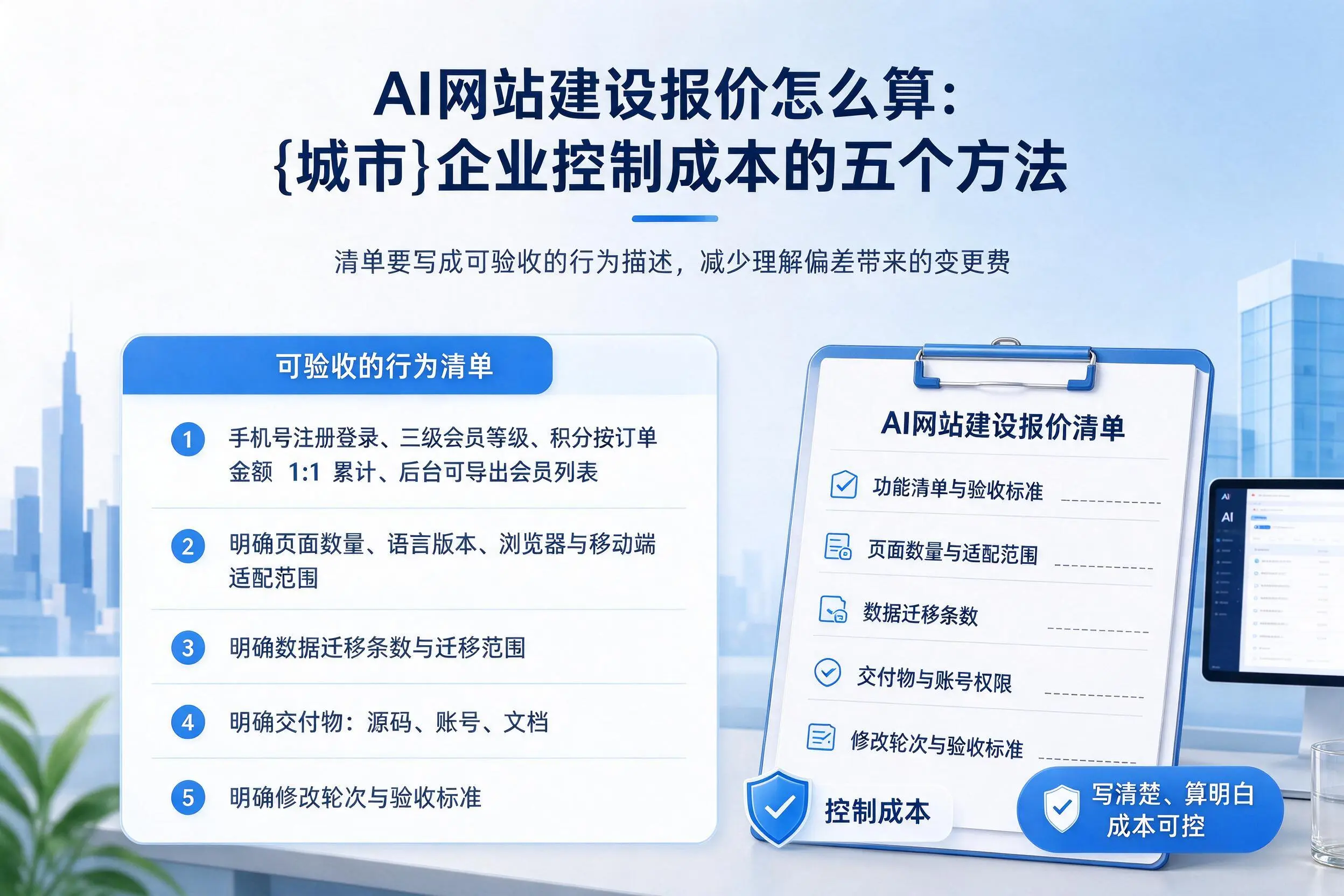 AI网站建设报价怎么算:澄迈企业控制成本的五个方法